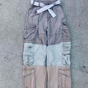 Vintage Custom Tri-Color Cargo Pants (34Wx32L) Never worn! Handmade :)